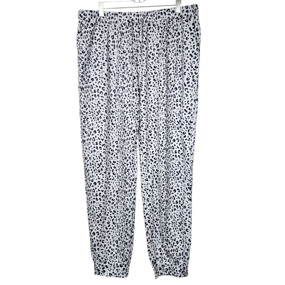 White Black Animal Print Pajama Pants 2XL